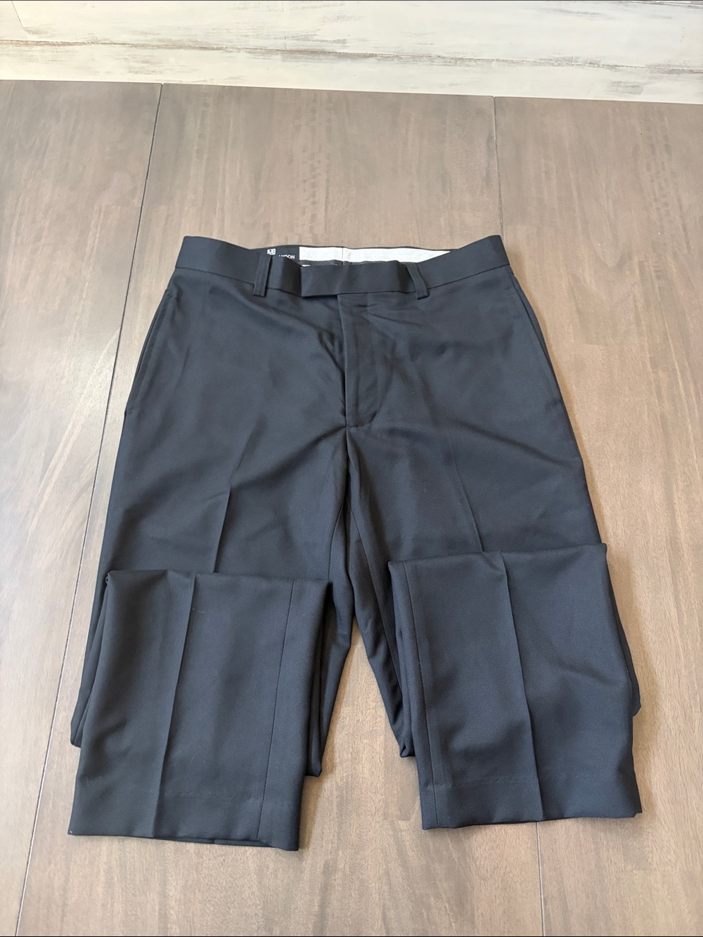 Michael Brandon Black Flat-Front Dress Shorts